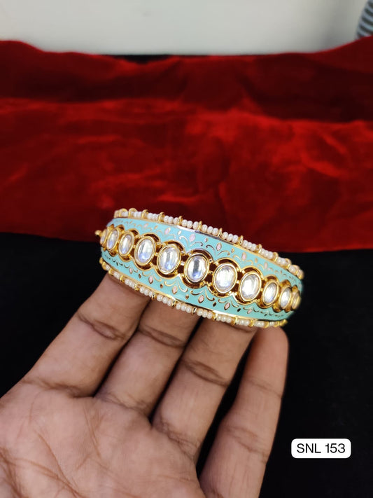 Meenakari kundan kada /Braclet in mint color